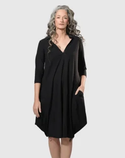 Women Alembika Dresses<Tekbika Popover Dress, Black
