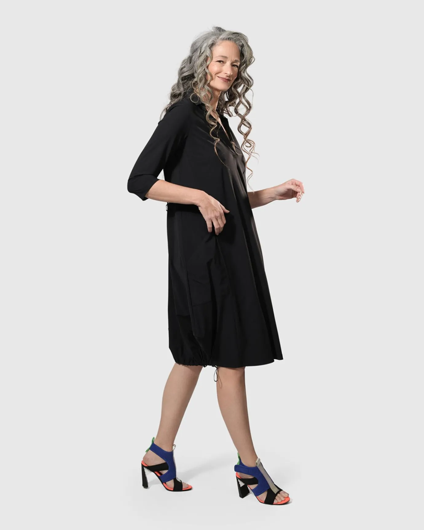 Women Alembika Dresses<Tekbika Popover Dress, Black