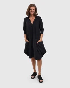 Women Alembika Plus<Tekbika Popover Dress, Black