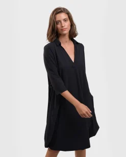 Women Alembika Plus<Tekbika Popover Dress, Black