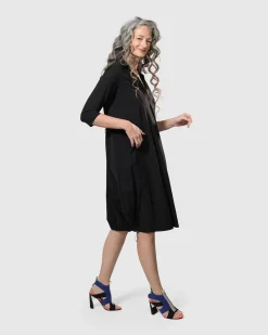 Women Alembika Plus<Tekbika Popover Dress, Black