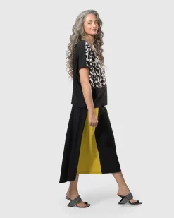 Women Alembika Pants & Skirts<Tekbika Swing Maxi Skirt, Yellow/Print