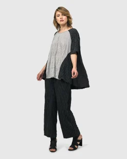 Women Alembika Pants & Skirts<Thera Relaxed Straight Leg Pants, Stripes