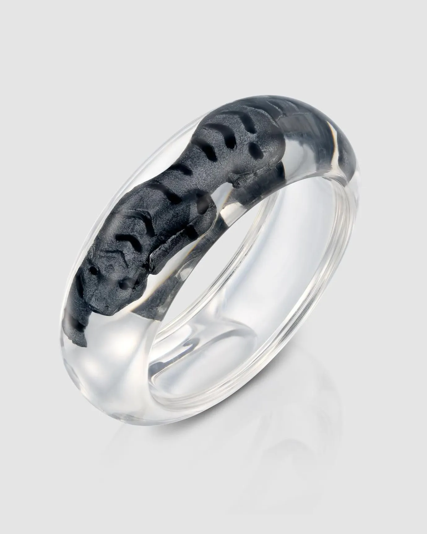 Women Alembika Accessories<Tiger Inlay Bangle Bracelet, Silver