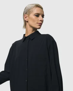 Women Alembika Plus<Trinity Button Down Shirt, Black