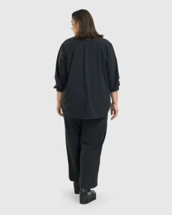 Women Alembika Tops & Tunics<Trinity Button Down Shirt, Black