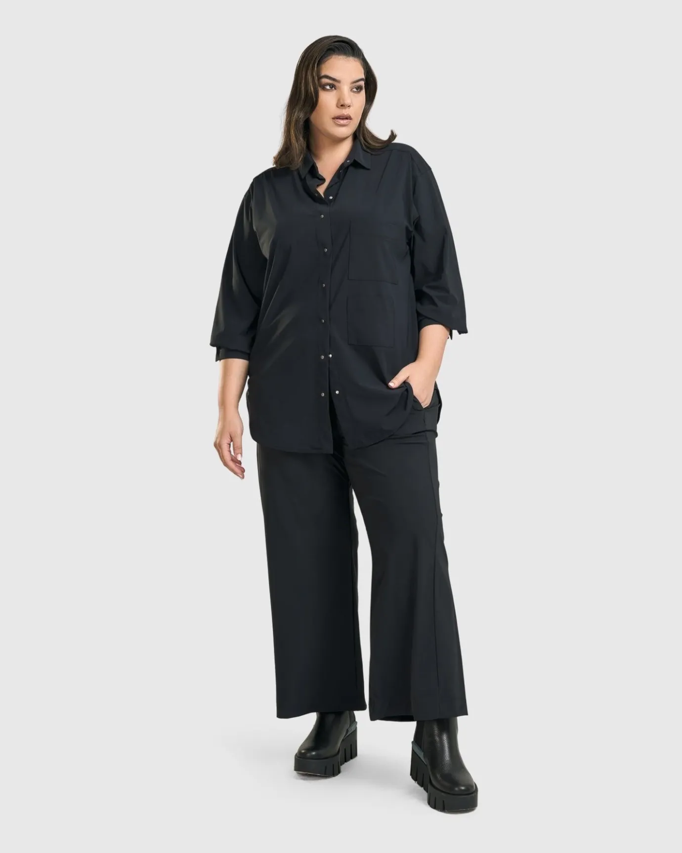 Women Alembika Pants & Skirts<Trinity Straight Leg Pants, Black