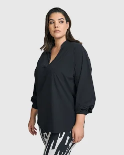 Women Alembika Tops & Tunics<Trinity V-Neck Pullover Top, Black