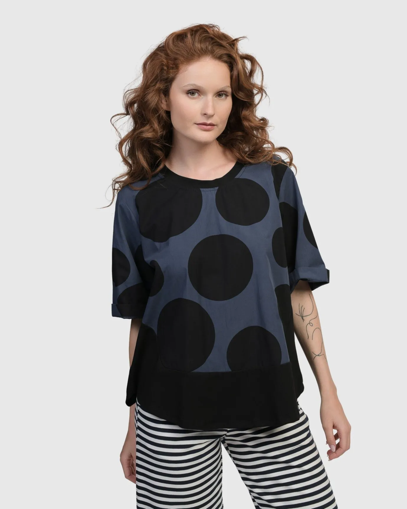 Women Alembika Plus<Urban Angelica Dots Tee, Navy