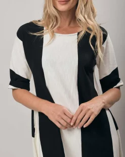Women Alembika Dresses<Urban Anna Stripe A-Line Dress, White/Black