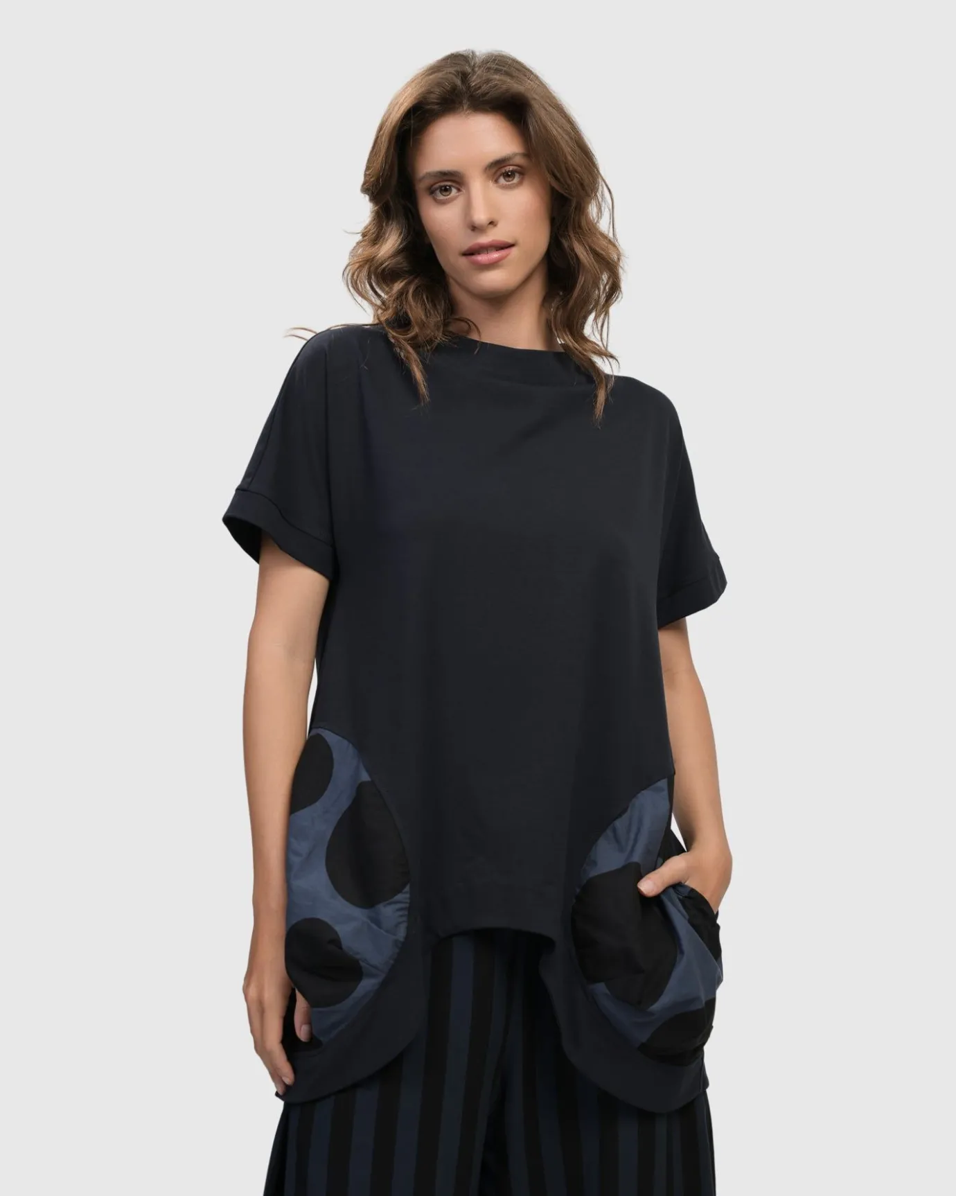 Women Alembika Plus<Urban Bells Tunic Top, Navy