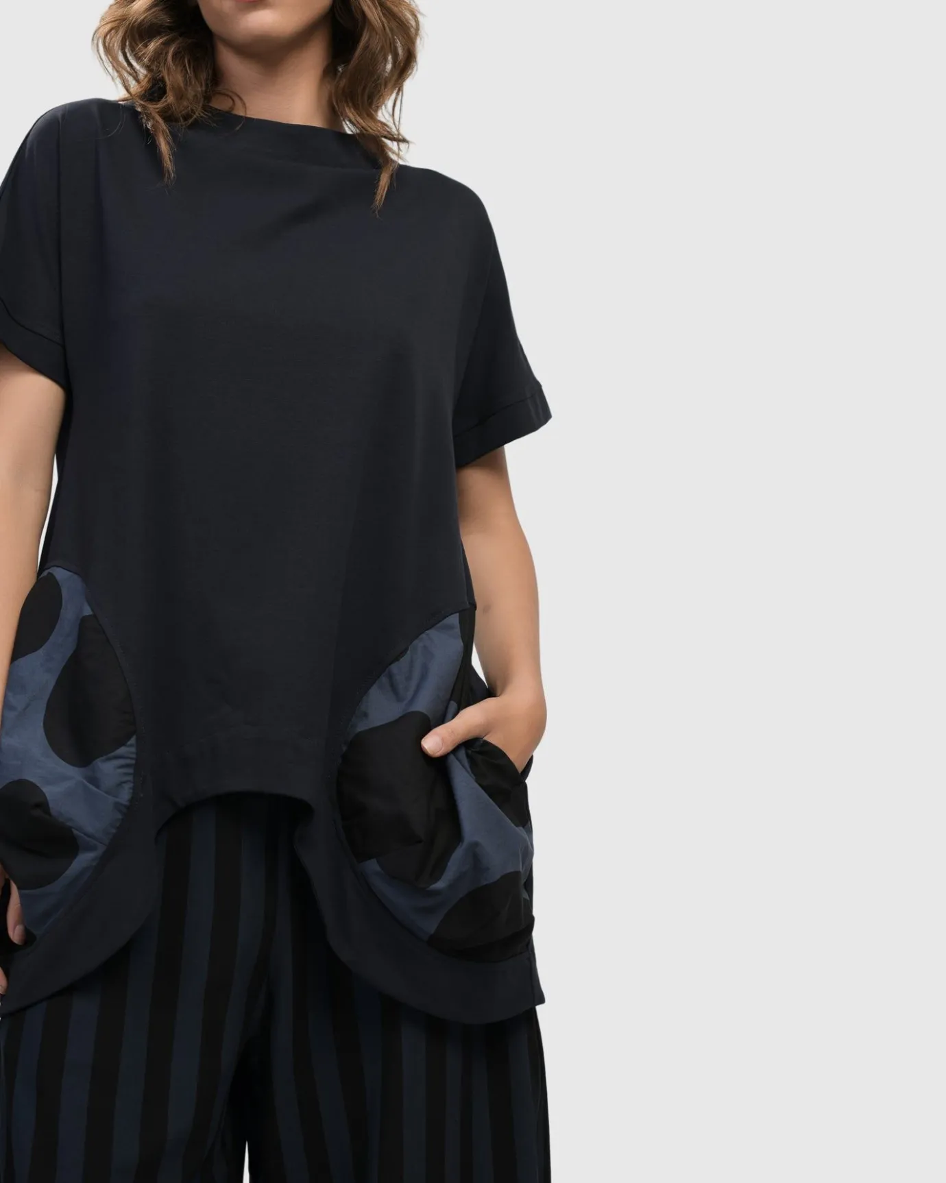 Women Alembika Plus<Urban Bells Tunic Top, Navy