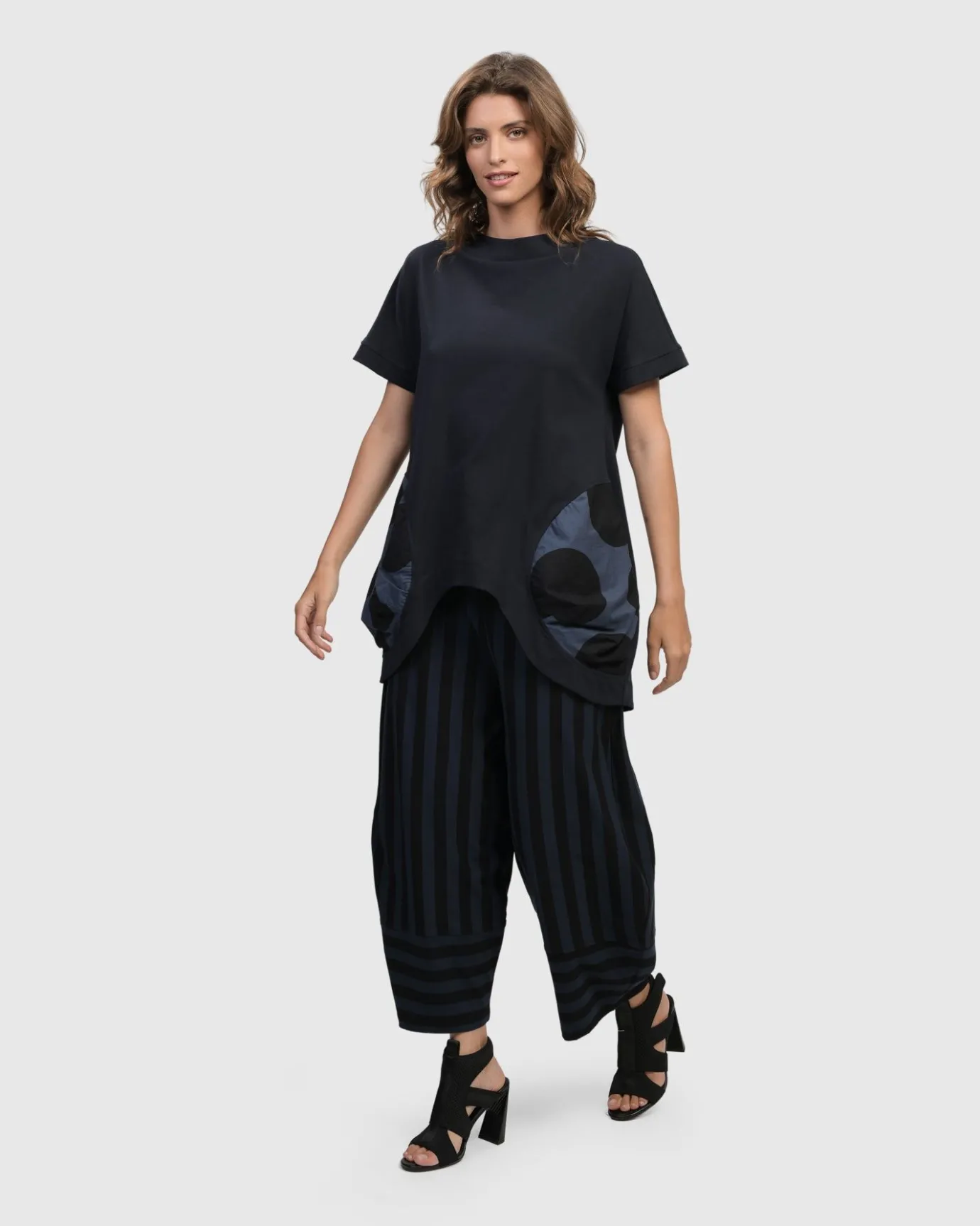 Women Alembika Plus<Urban Bells Tunic Top, Navy