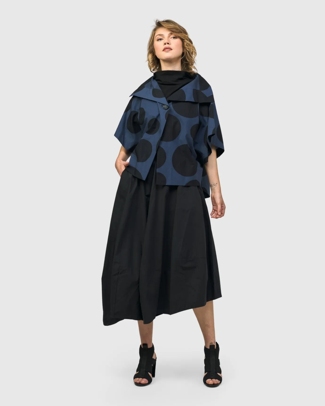 Women Alembika Plus<Urban Bossa Cape Jacket, Navy