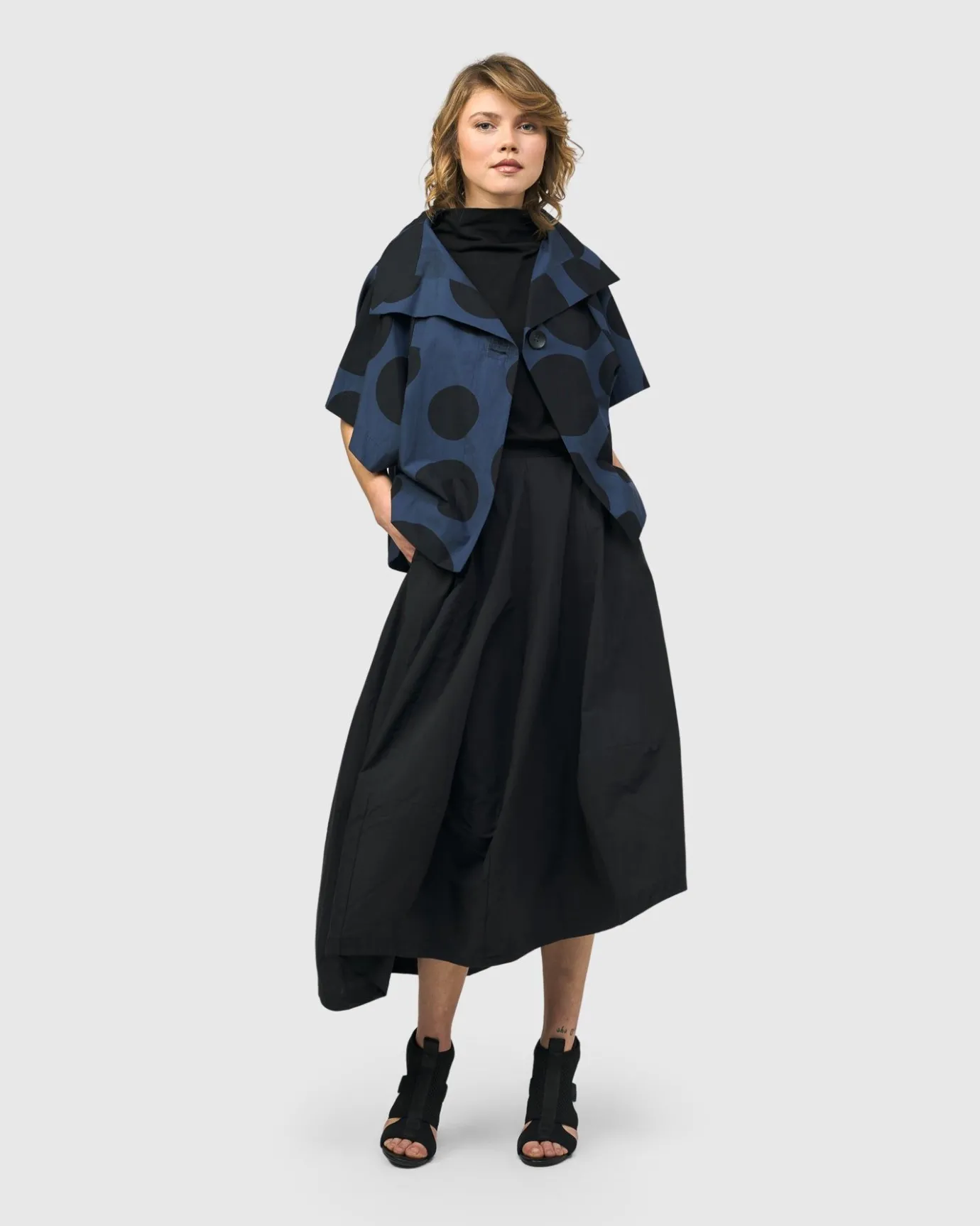 Women Alembika Plus<Urban Bossa Cape Jacket, Navy