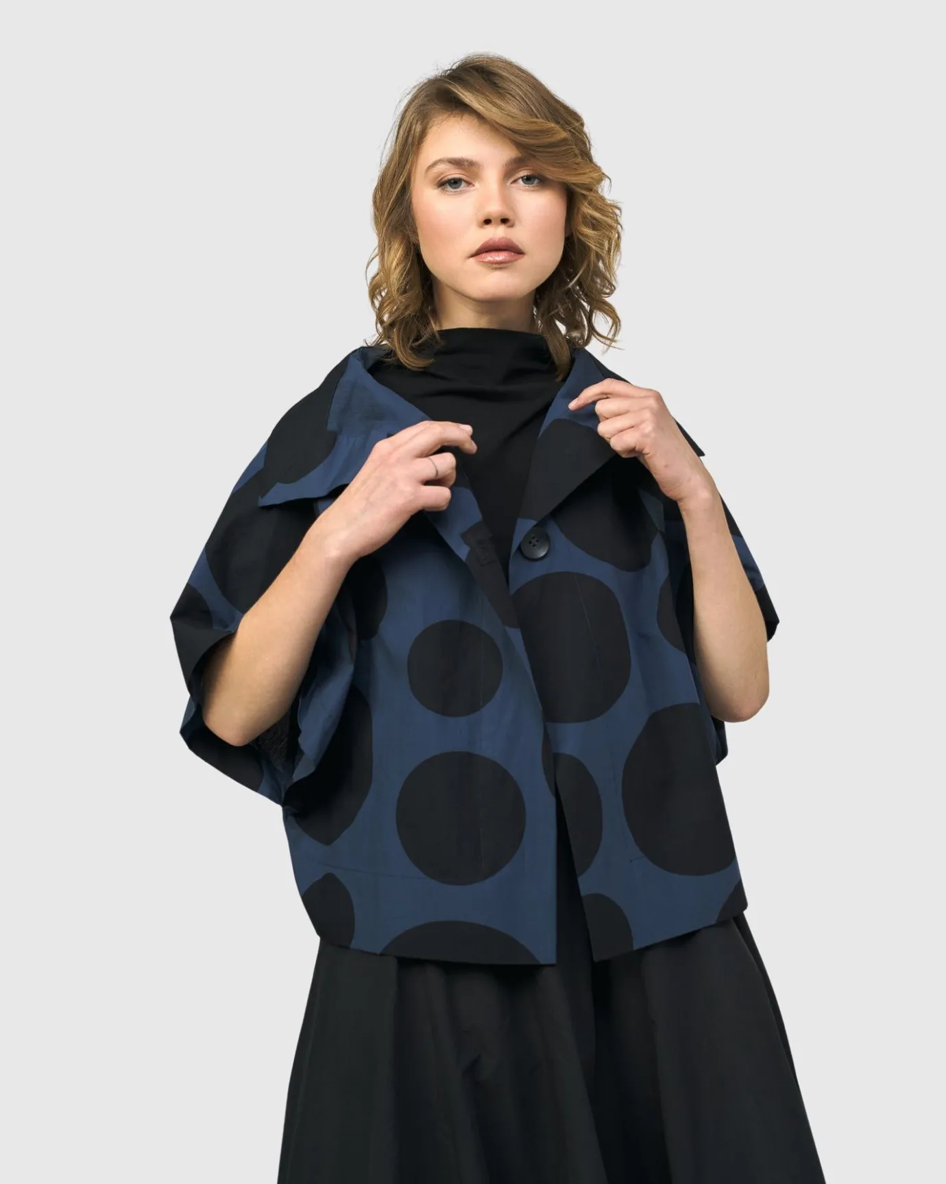 Women Alembika Jackets<Urban Bossa Cape Jacket, Navy