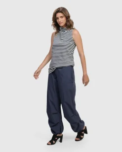 Women Alembika Pants & Skirts<Urban Chica Cargo Pants, Navy