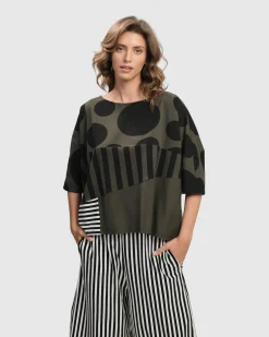 Women Alembika Plus<Urban Chihiro Boxy Tee, Khaki