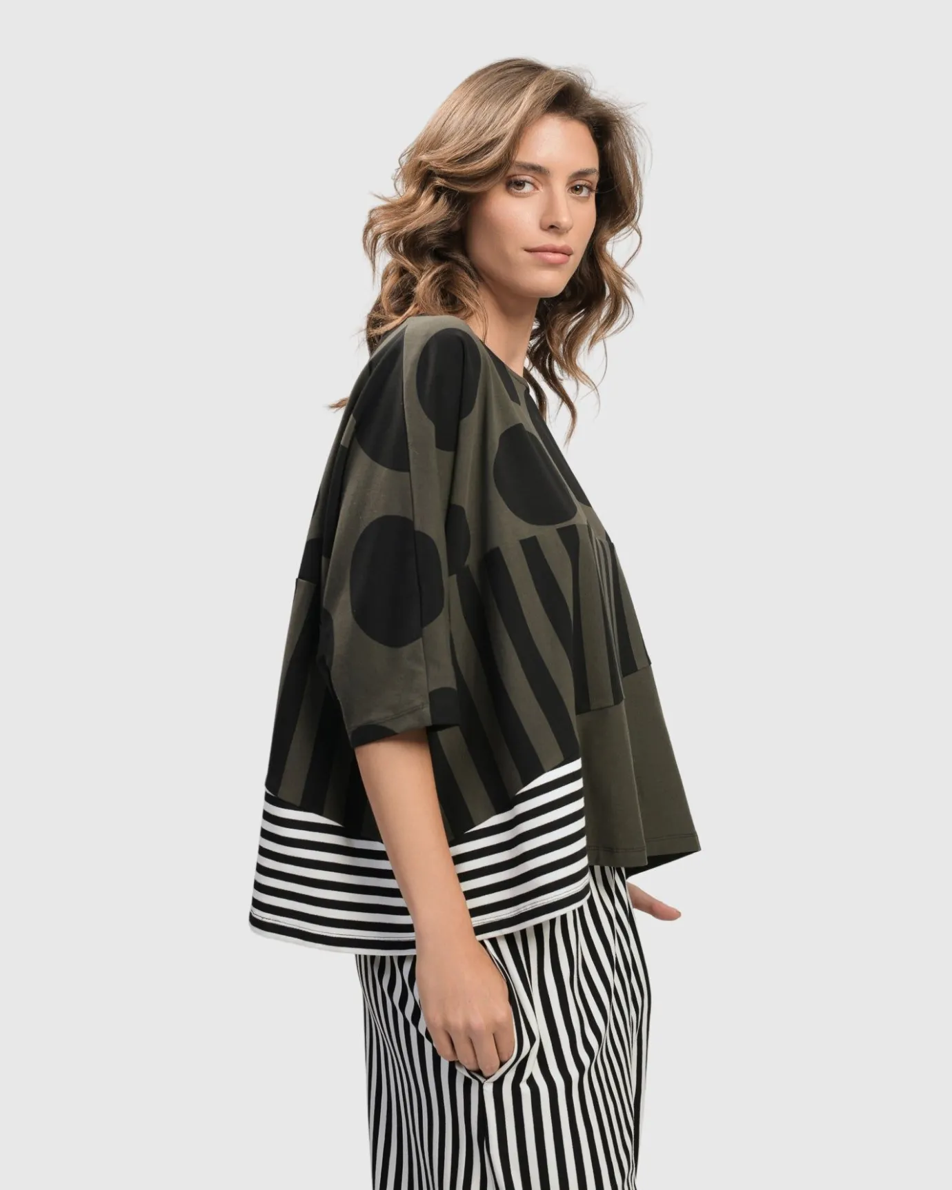 Women Alembika Plus<Urban Chihiro Boxy Tee, Khaki
