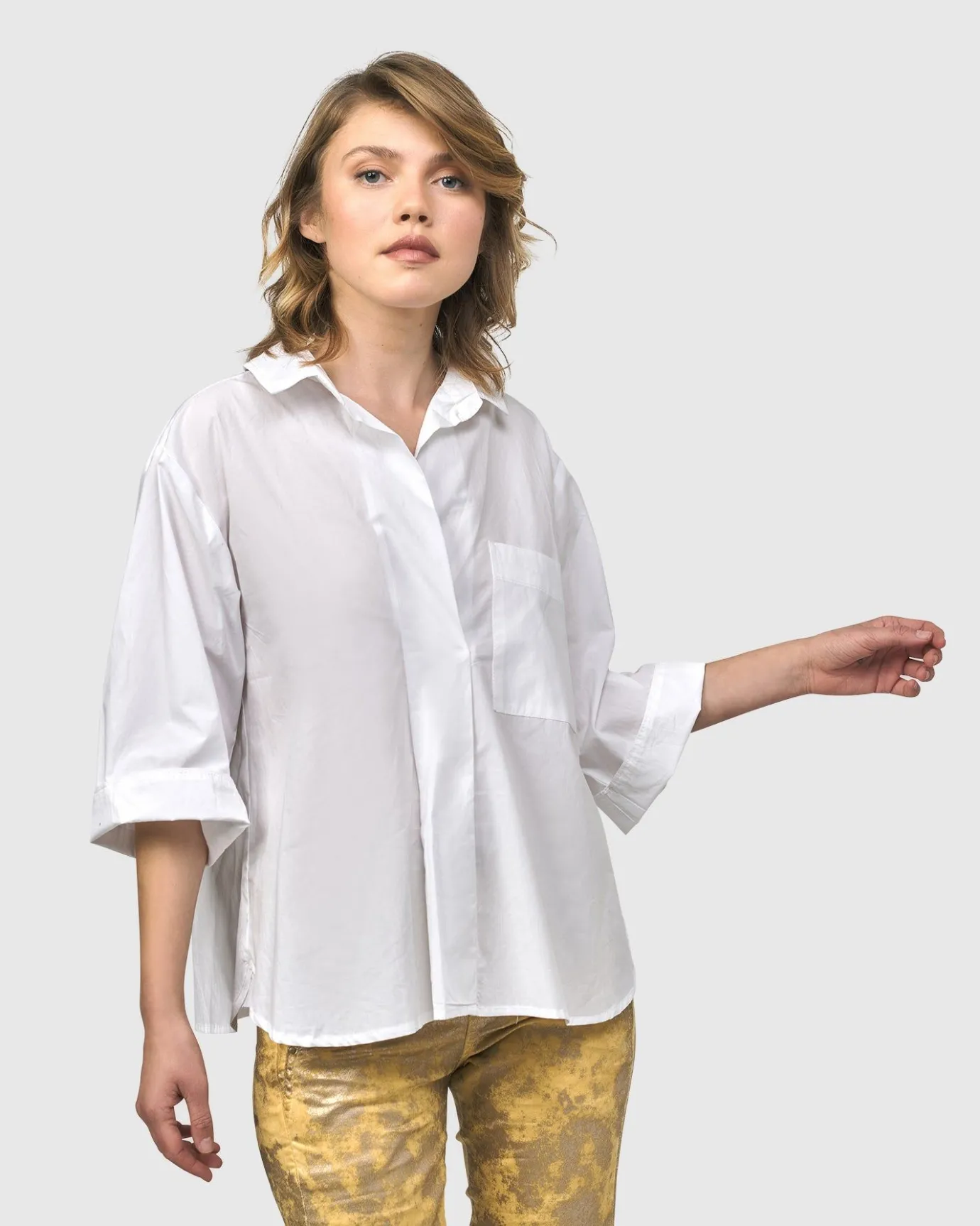 Women Alembika Tops & Tunics<Urban Chloe A-Line Blouse, White