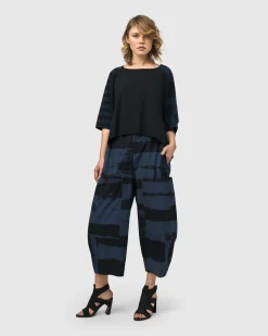 Women Alembika Plus<Urban Codex Barrel Pants, Navy