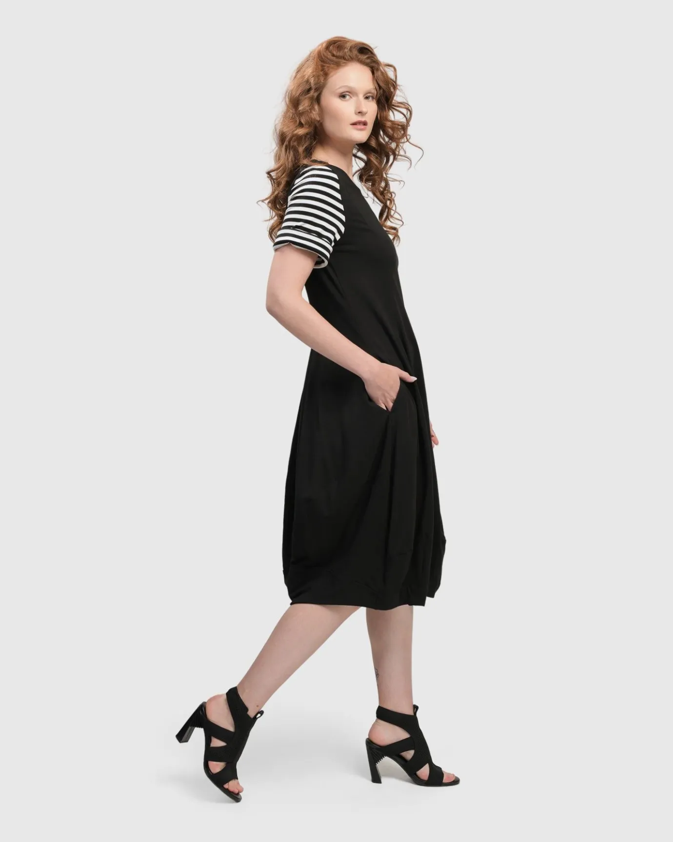 Women Alembika Plus<Urban Daytime Cocoon Dress, Stripes
