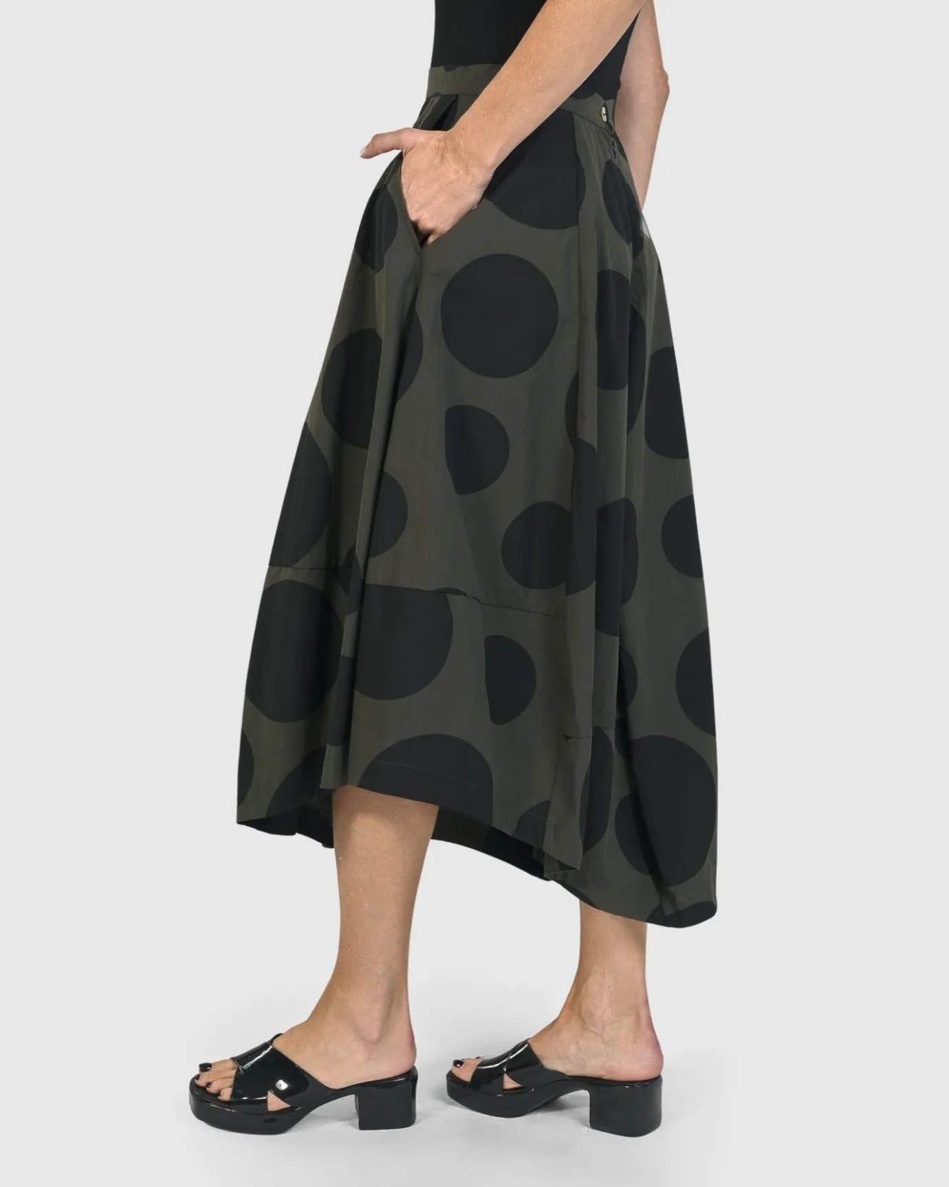 Women Alembika Pants & Skirts<Urban Dots Lotus Balloon Skirt, Khaki
