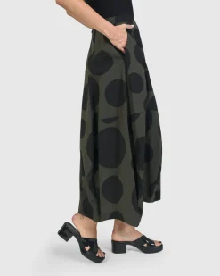 Women Alembika Pants & Skirts<Urban Dots Lotus Balloon Skirt, Khaki