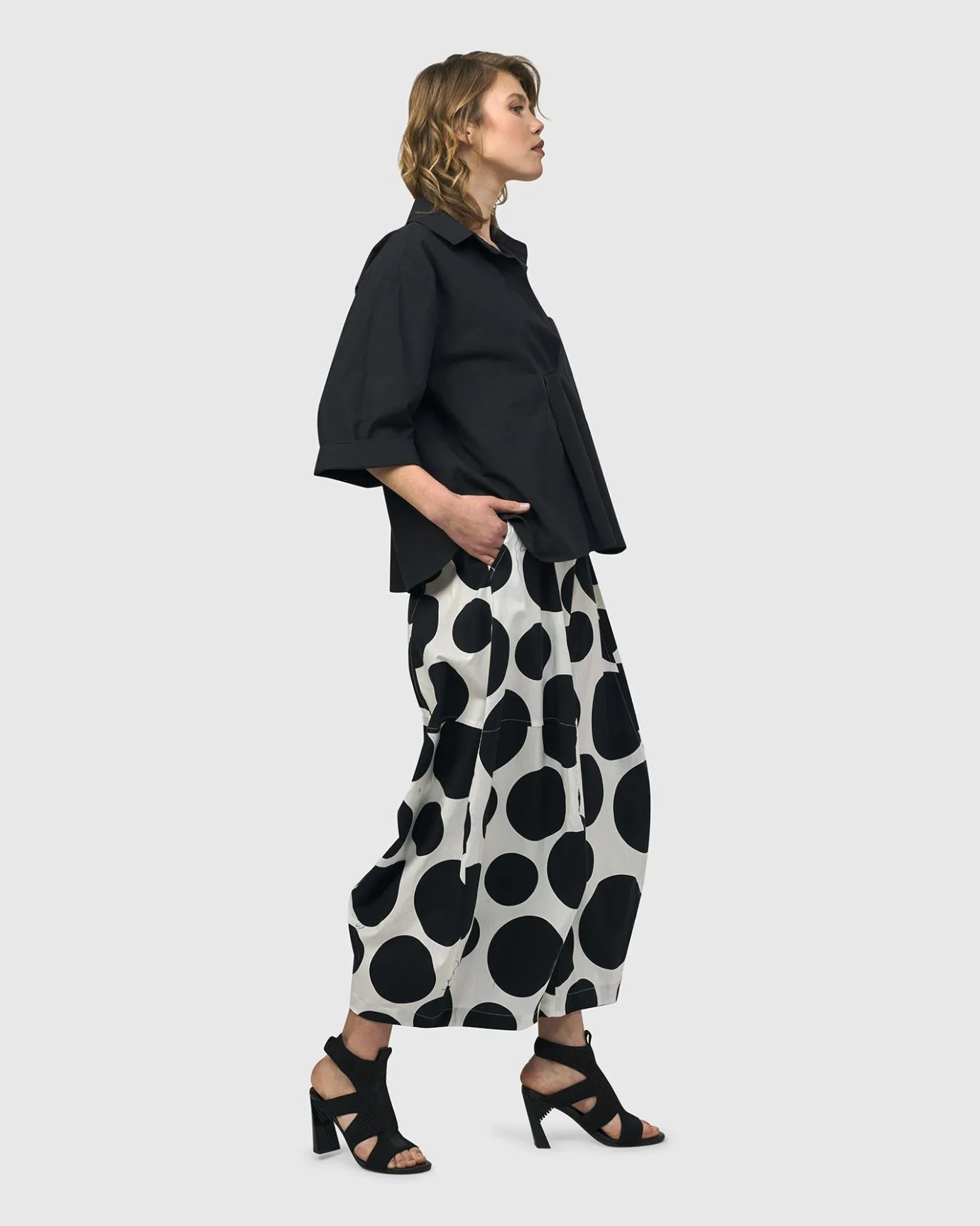 Women Alembika Plus<Urban Fran A-Line Blouse, Black