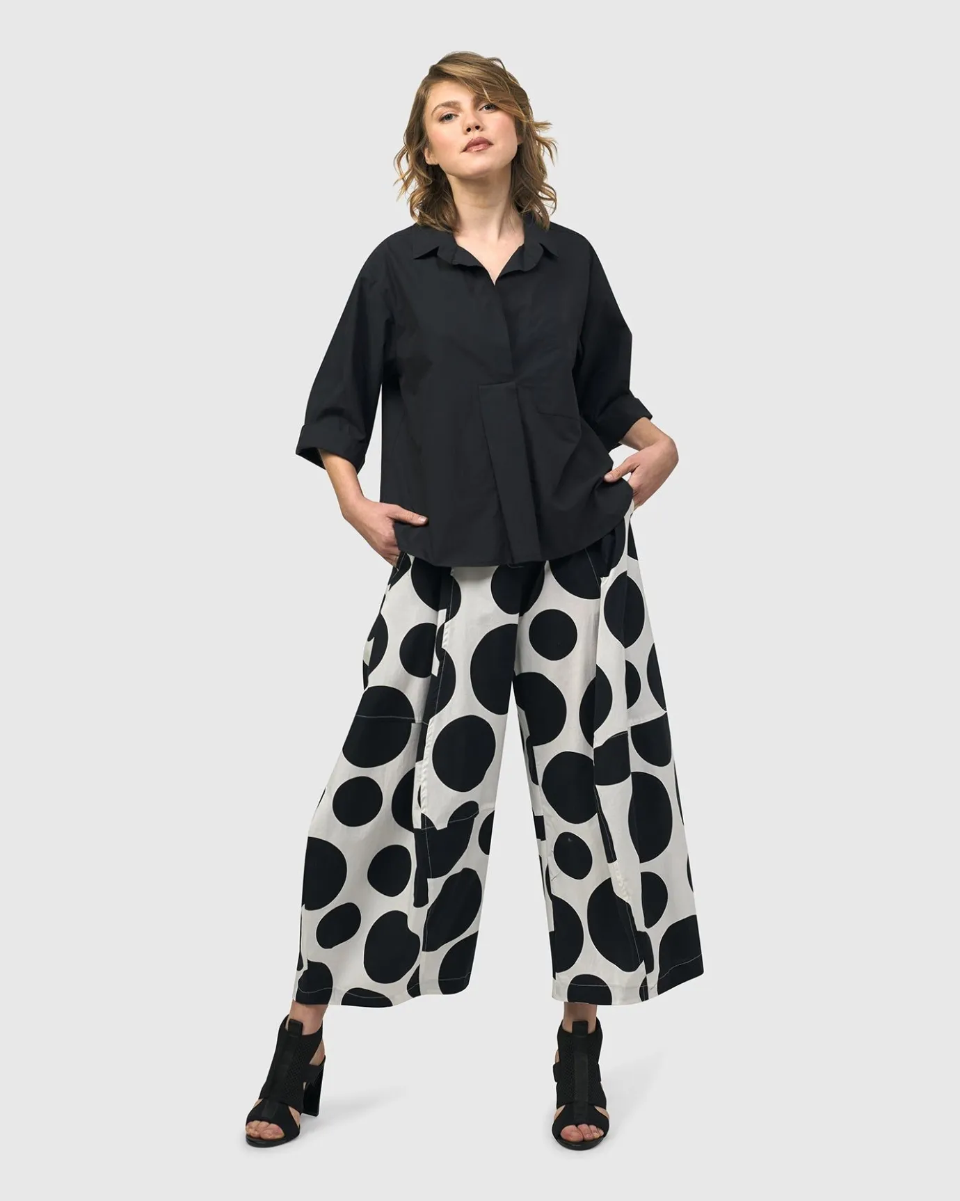 Women Alembika Plus<Urban Fran A-Line Blouse, Black