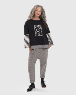 Women Alembika Pants & Skirts<Urban French Terry Trousers, Stripe