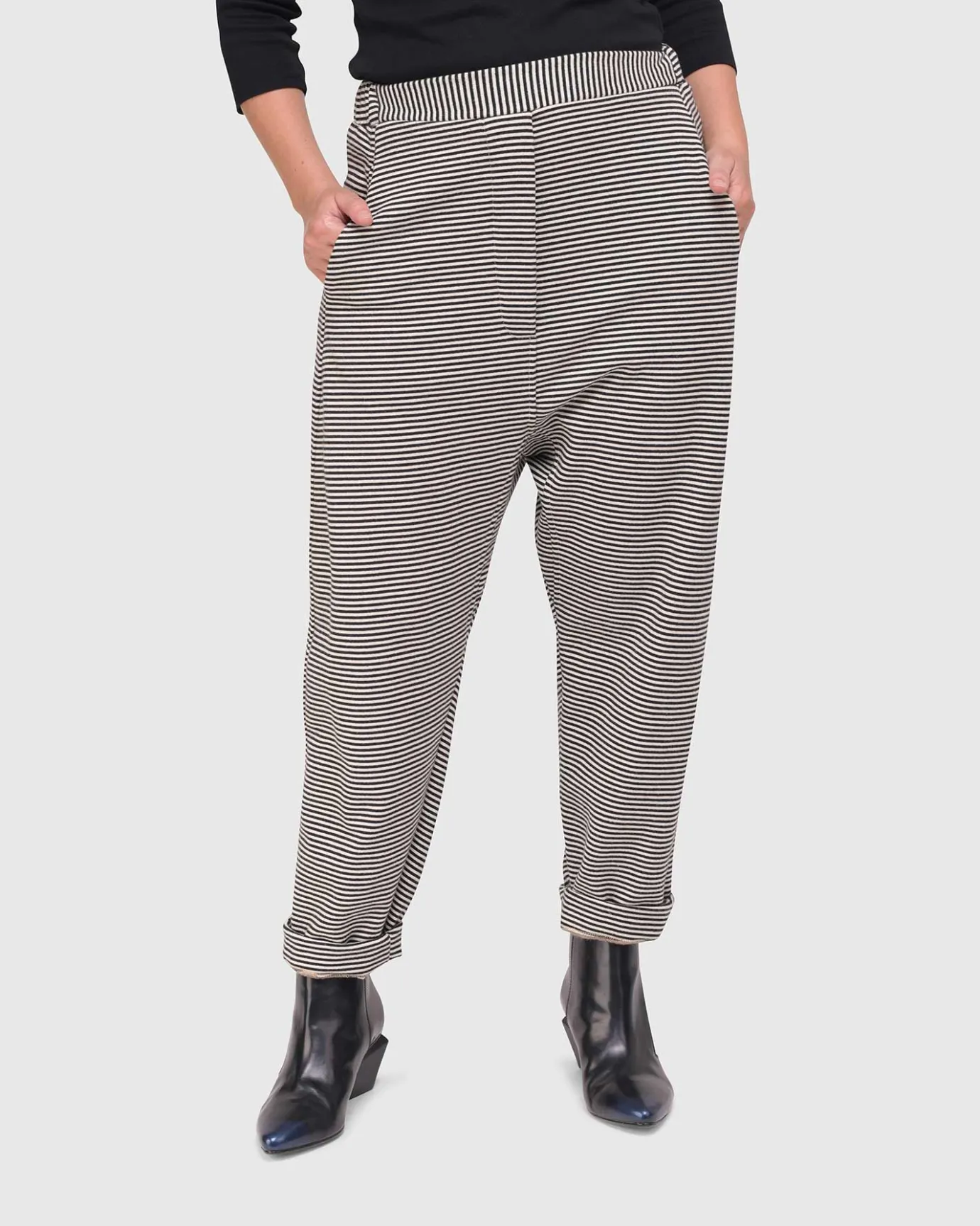 Women Alembika Pants & Skirts<Urban French Terry Trousers, Stripe