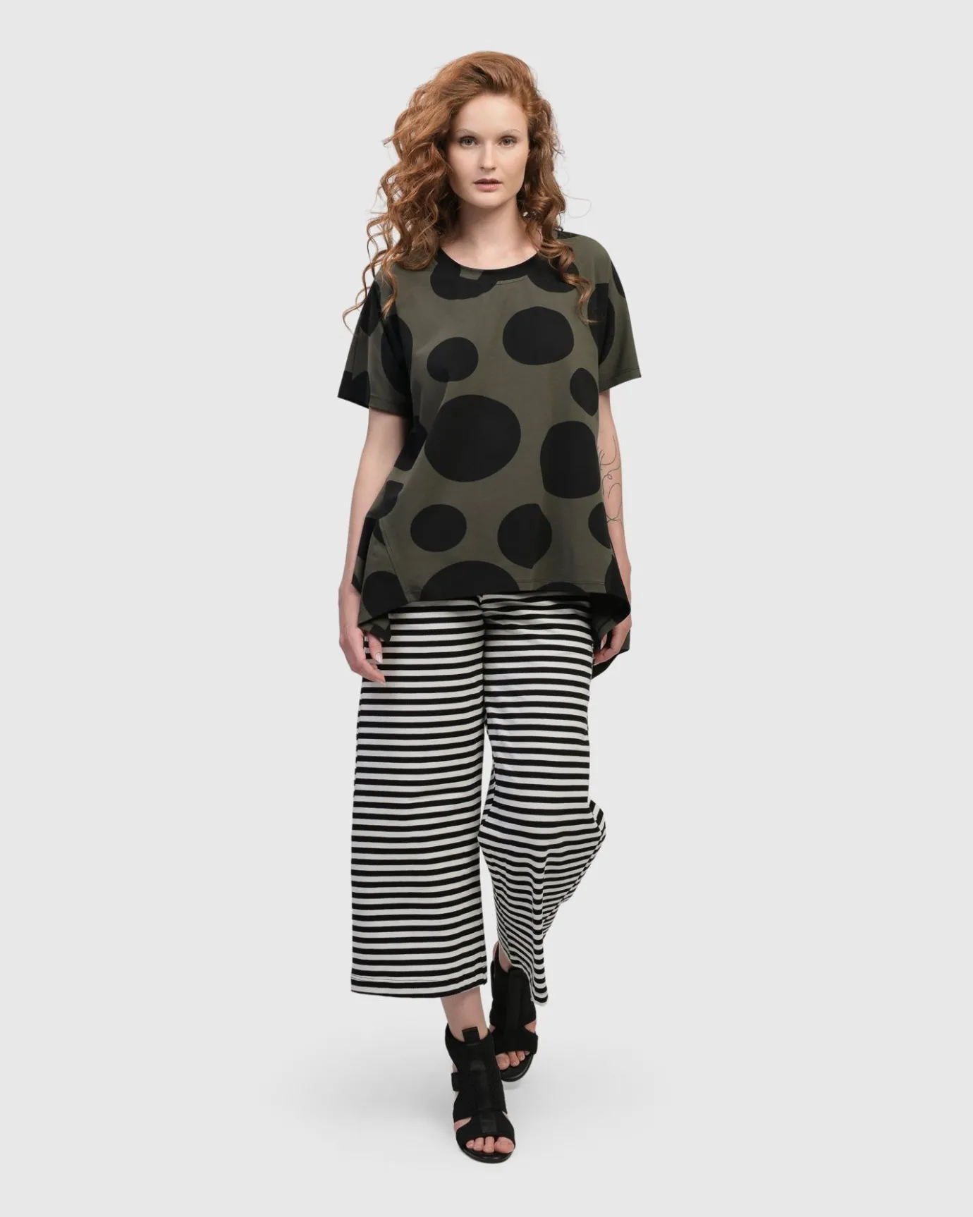 Women Alembika Plus<Urban Greenwich Striped Pants, Black