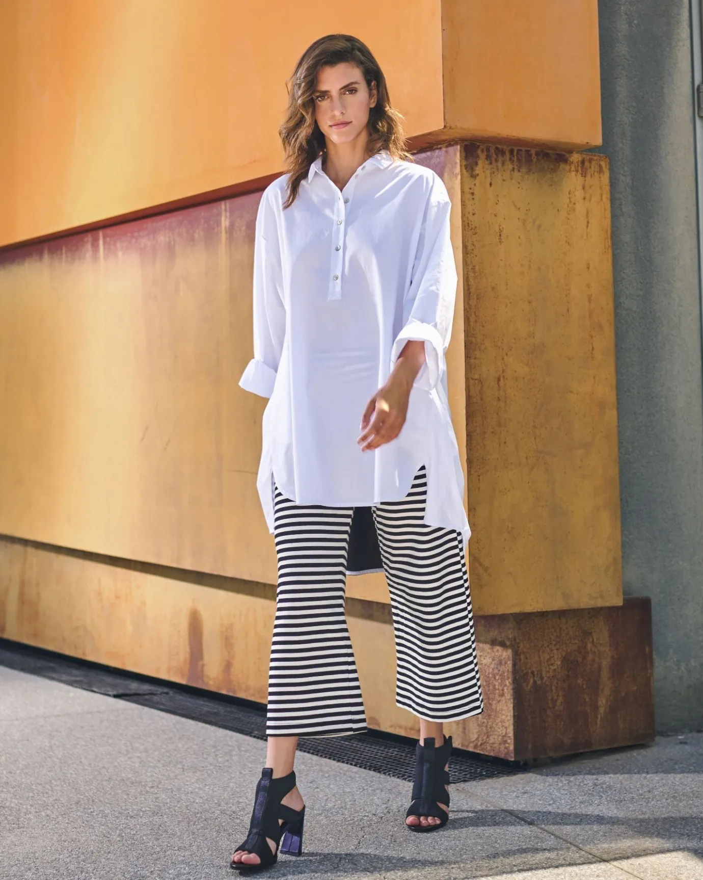 Women Alembika Plus<Urban Greenwich Striped Pants, Black