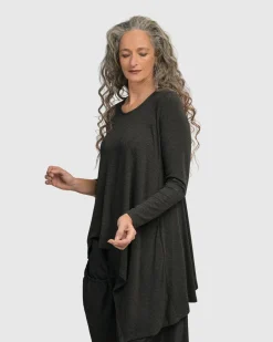 Women Alembika Plus<Urban Hi-Lo Top, Charcoal