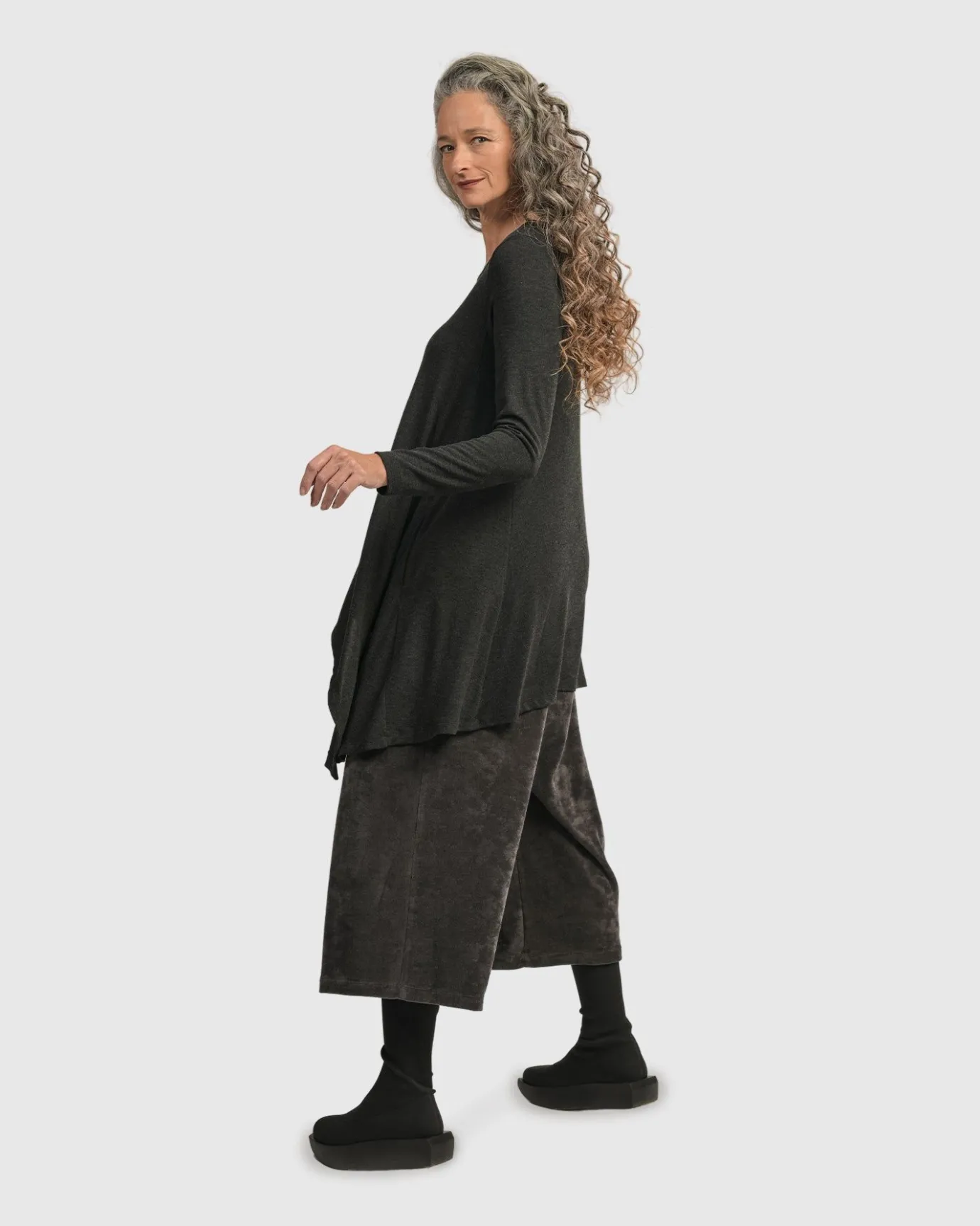 Women Alembika Tops & Tunics<Urban Hi-Lo Top, Charcoal