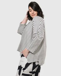 Women Alembika Tops & Tunics<Urban Jagger Stripe Top, Black
