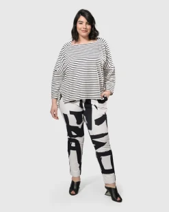 Women Alembika Tops & Tunics<Urban Jagger Stripe Top, Black