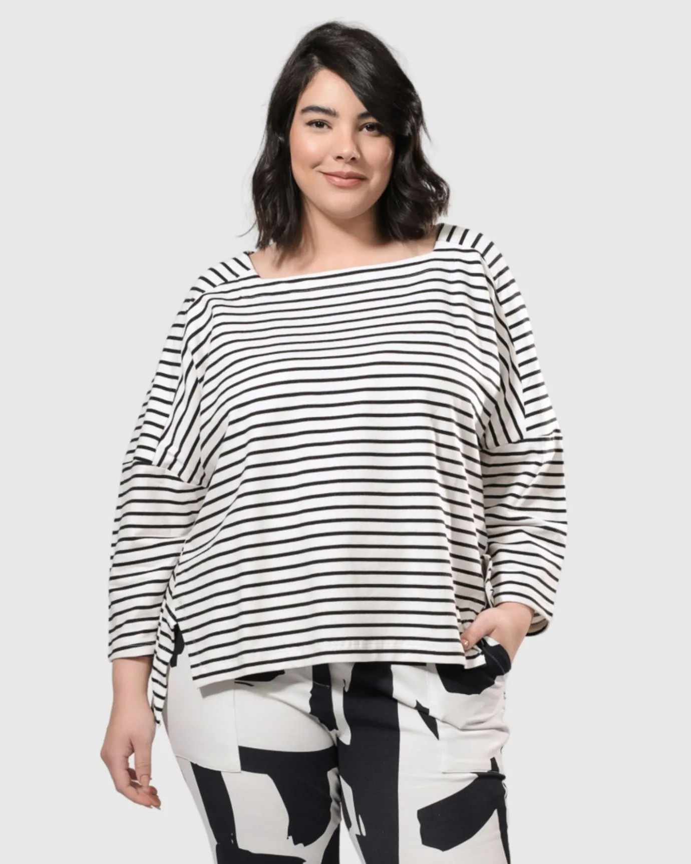 Women Alembika Tops & Tunics<Urban Jagger Stripe Top, Black