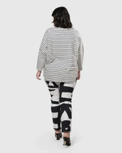 Women Alembika Tops & Tunics<Urban Jagger Stripe Top, Black