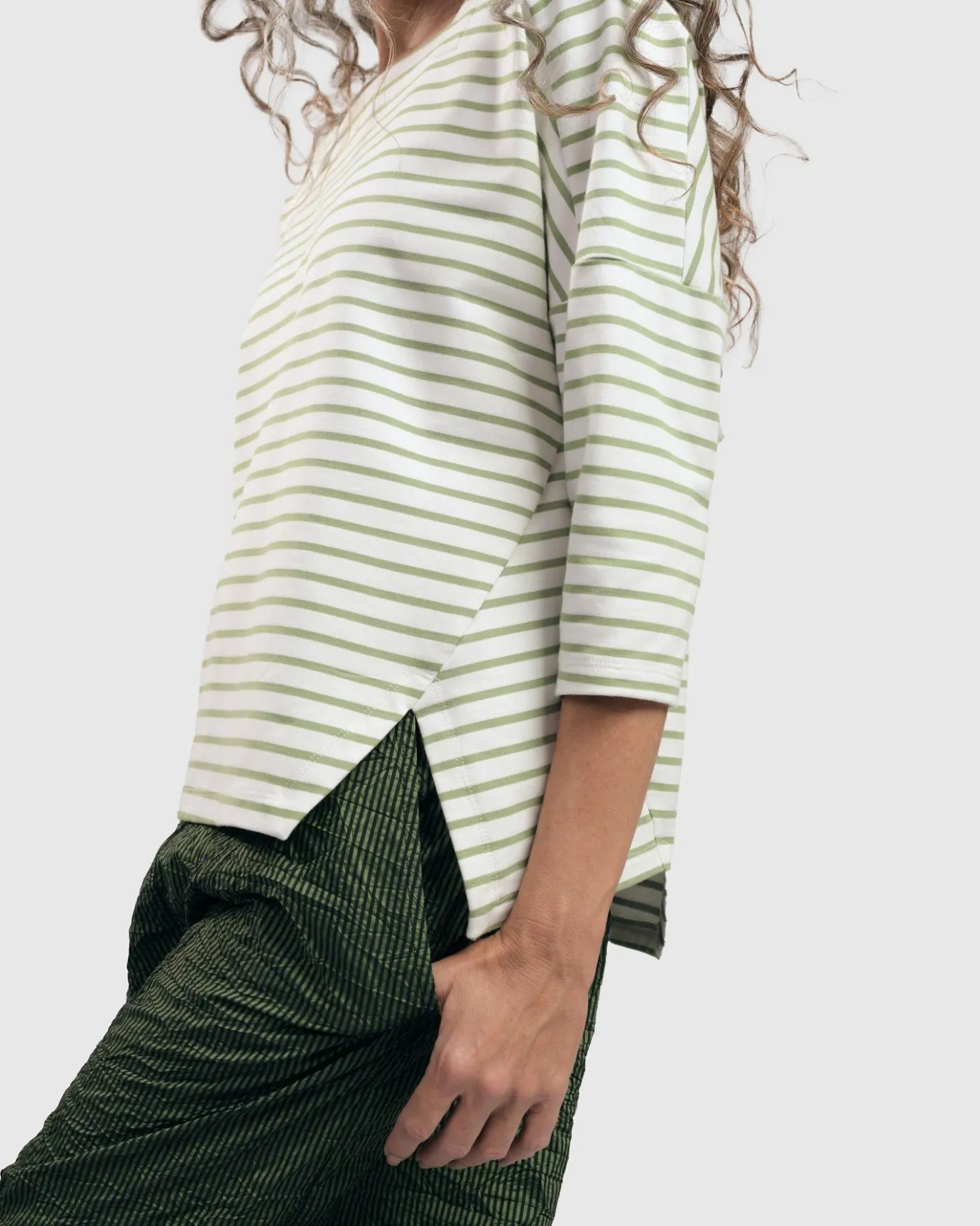 Women Alembika Tops & Tunics<Urban Jagger Stripe Top, Green