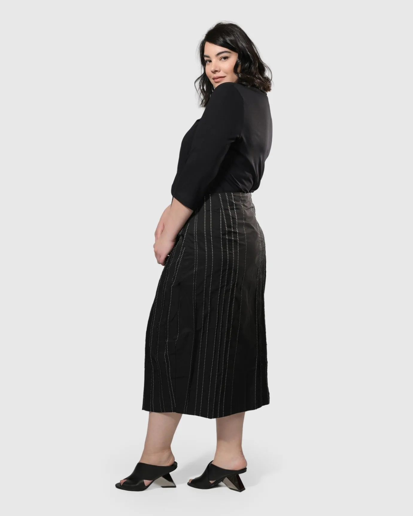 Women Alembika Plus<Urban Kate Topstitched Skirt, Trails