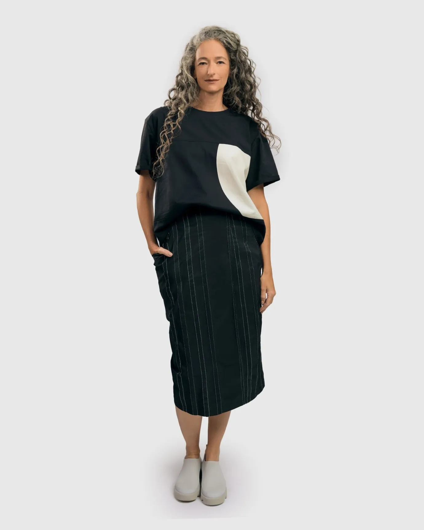 Women Alembika Plus<Urban Kate Topstitched Skirt, Trails
