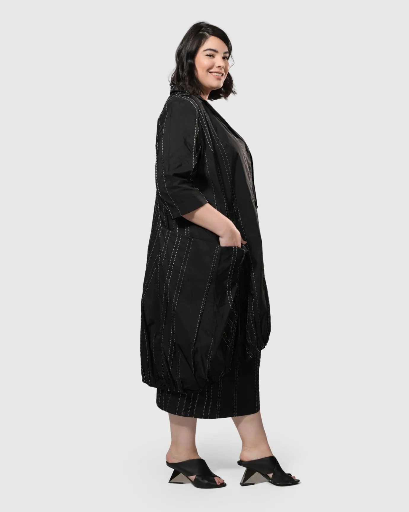 Women Alembika Plus<Urban Kylie Topstitched Blazer, Trails