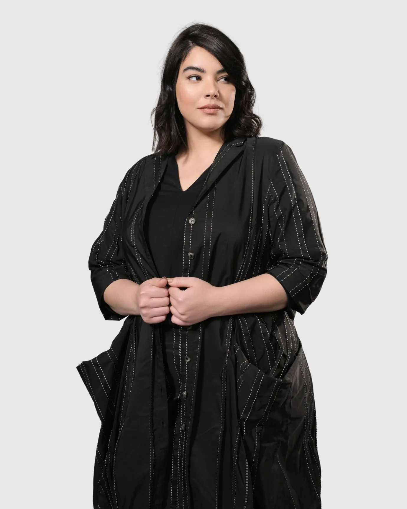 Women Alembika Plus<Urban Kylie Topstitched Blazer, Trails