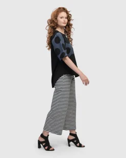 Women Alembika Pants & Skirts<Urban Lagoa Striped Pants, Navy
