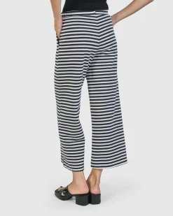Women Alembika Pants & Skirts<Urban Lagoa Striped Pants, Navy