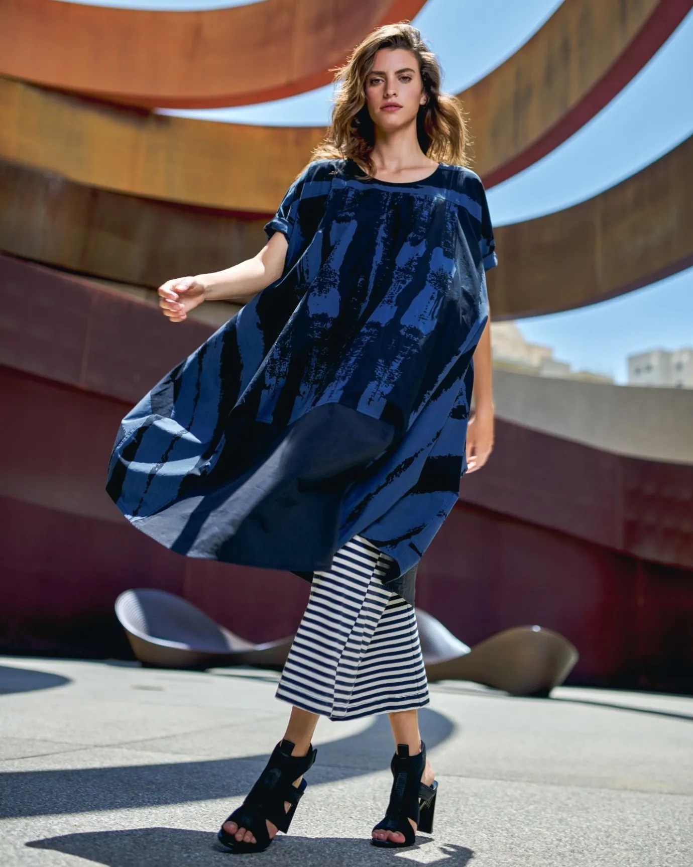 Women Alembika Pants & Skirts<Urban Lagoa Striped Pants, Navy