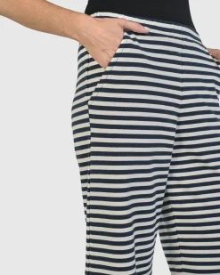 Women Alembika Plus<Urban Lagoa Striped Pants, Navy