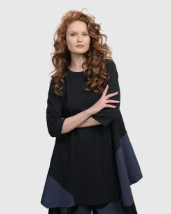 Women Alembika Plus<Urban Marvels Trapeze Top, Navy